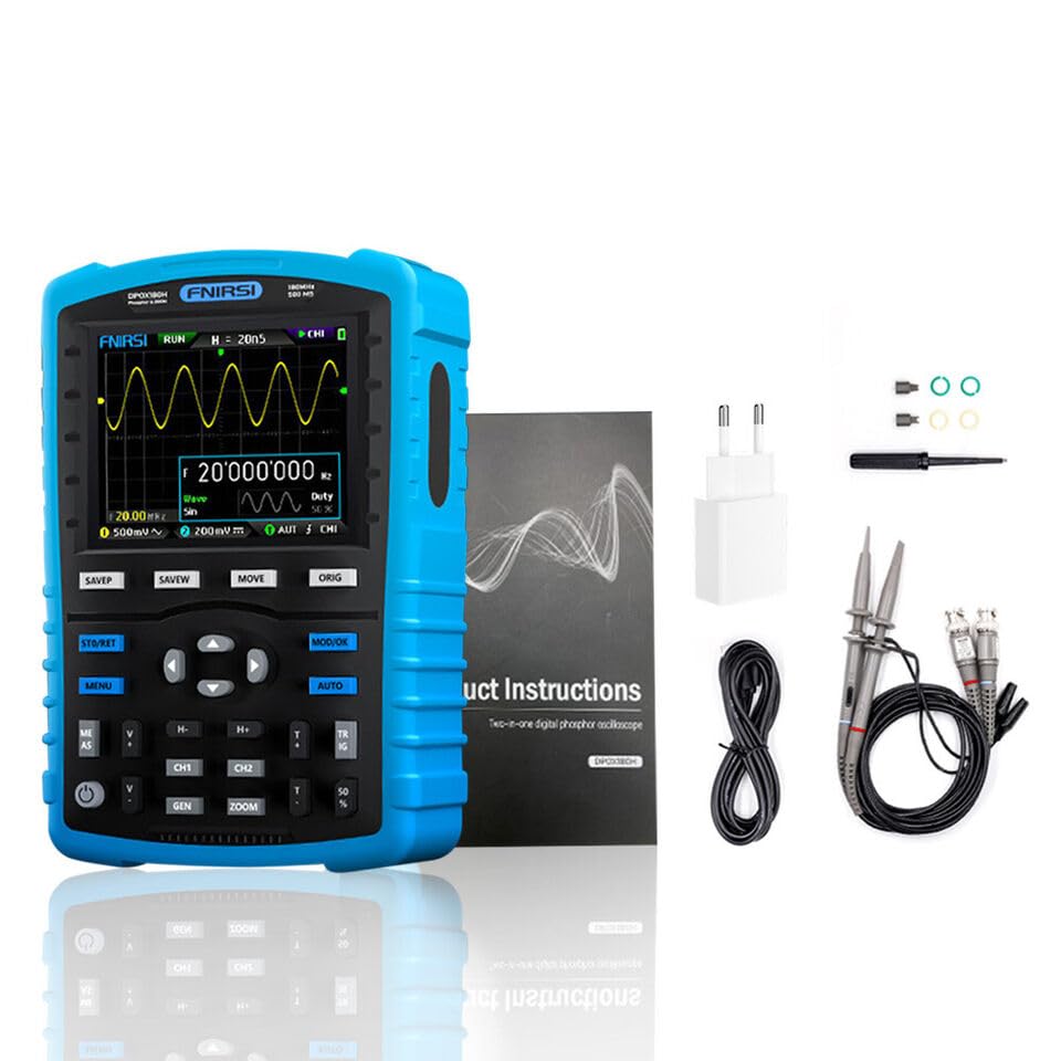 Yellow Tommy Handheld Phosphor Oscilloscope & DDS Signal Generator, 2-Channel, 180Mhz, Sampling Rate 500MSa/s with Digital Trigger System (DPOX180H) (B0CPSWVWWD) Amazon Price History, Amazon Price Tracker