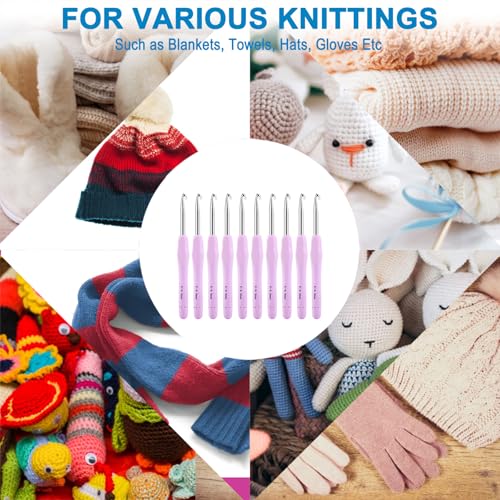 Image of Vodiye 10PCS Crochet Hooks, Professional Extra Long 6.5mm Crochet Hook, Ergonomic Handle Crochet Hooks Set, Crochet Needle for Beginners and Experienced Crochet Hooks Lovers (10pcs - 6.5mm)