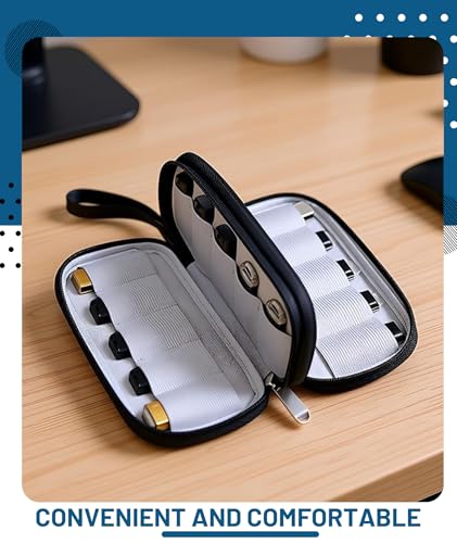 Image of Pendrive Case, 20 Card Slots USB Flash Drive Organizer, Travel-Friendly Hard Disk Pouch Case, Black U Storage Bag for Tech Professionals, Students