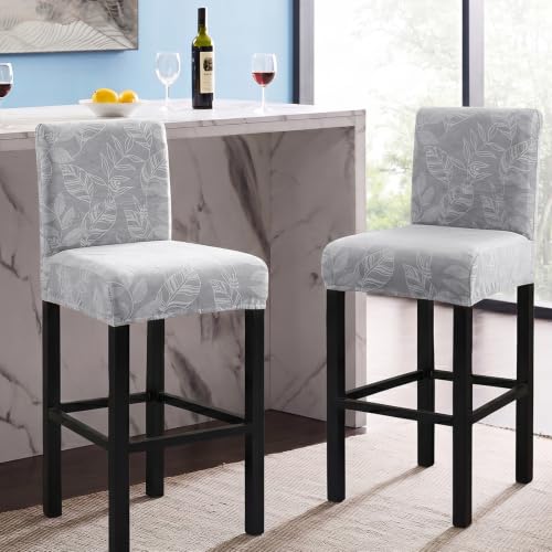 Image of FUANGUI Bar Stool Covers Set of 2, Stretch Bar Stool Seat Covers