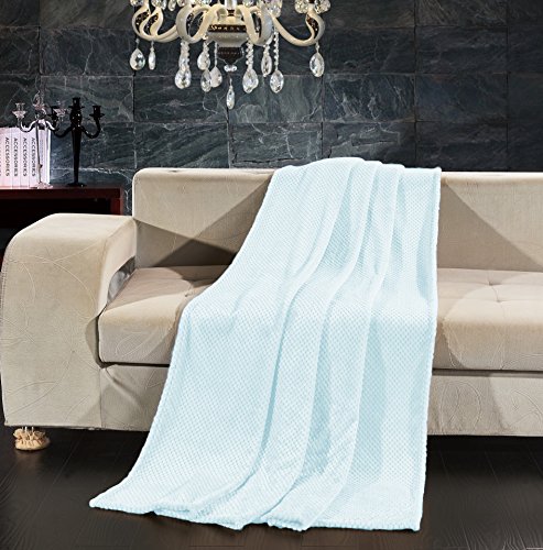 DecoKing Kuscheldecke 70x150 cm hellblau Decke Microfaser Wohndecke Tagesdecke Fleece weich sanft kuschelig skandinavischer Stil hellblau Henry