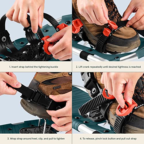 Image of Retrospec Drifter Snowshoes & Trekking Poles Bundle with Adjustable Bindings - Lightweight Aluminum Snow Shoes for Women & Men - All Terrain Hiking & Winter Sports