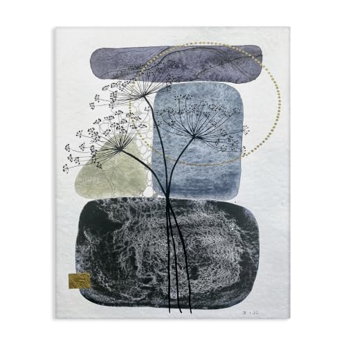 Modern Botanical Pebble Study, 24 x 30 Inch Canvas Wall Art