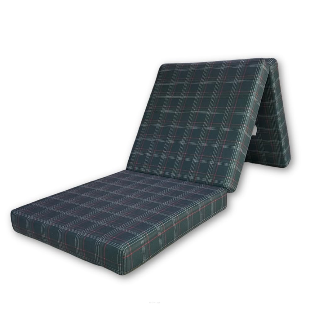 FORTISLINE Matelas pliant au motif à carreaux VW-GTI XM - 195 x 60 x 9 cm - Idéal pour le camping et les lits d'invités