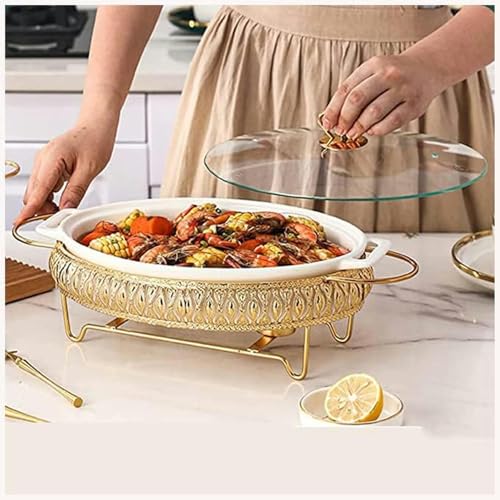 Calentador de ollas calientes, vajilla de cerámica, servidor de bufé, calentador de alimentos para bufé, adecuado para bodas, fiestas, banquetes, eventos de catering, 13 pulgadas (13 pulgadas)