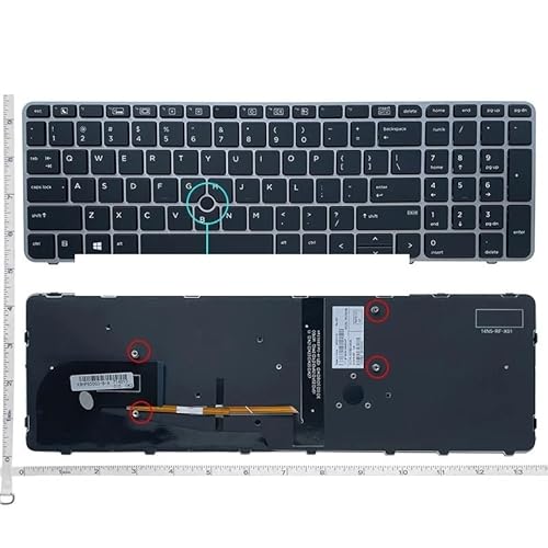 HP EliteBook 850 G3 G4 755 ZBOOK 15U US 用(バックライト付きノートパソコンキーボードなし)(Silver)