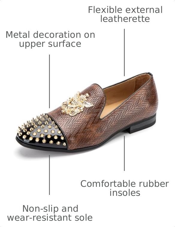 Image of Meijiana Mens Velvet Loafers Dress Shoes with Metal Embellishments Party Luxury Loafer Shoes