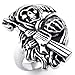 KONOV Stainless Steel Band Casted Grim Reaper Skull Biker Men's Ring, Size 11