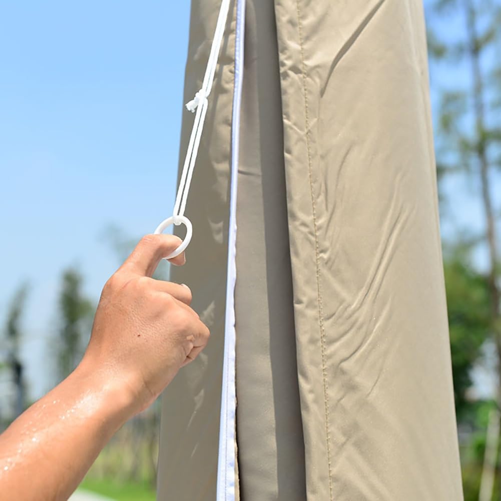 Copertura impermeabile per ombrellone da esterno con cerniera per ombrellone a sbalzo a banana cachi 235 × 55 cm