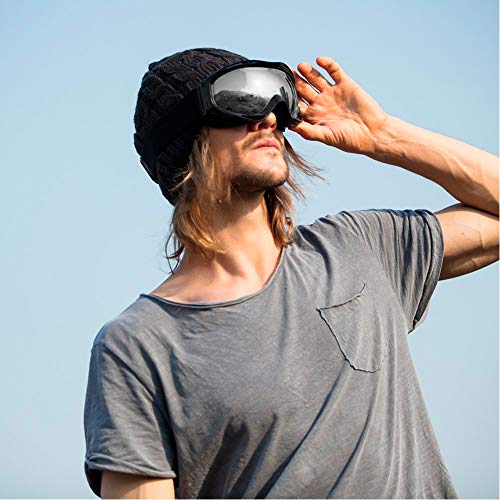 Image of OutdoorMaster OTG Ski Goggles - Over Glasses Ski /Snowboard Goggles for Men, Women & Youth - 100% UV Protection (Black Frame + VLT 99% Clear Lens)