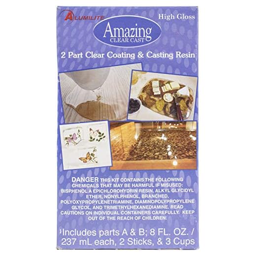 Alumilite Amazing Clear Cast 10590, 8 Oz of Clear Coating and 8 Oz of Casting Resin