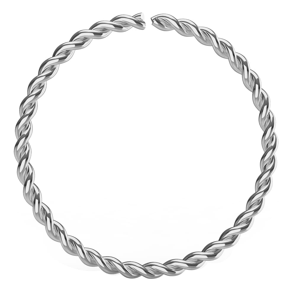 Monster Piercing Nasenpiercing Nasenring 9K Gold 22 Gauge - 8MM Durchmesser nahtlos offen gedrehtes Seil Nasenring Nase Piercing Frauen Männer Weißgold Rotgold Gelbgold