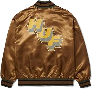 HUF Galactic Stack Baseball Jacket Camel L ジャケット 並行輸入品