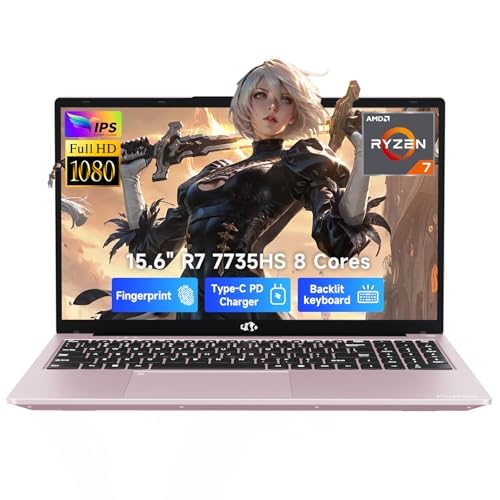 Image of NIMO 15.6 inch FHD AI Laptop, AMD R7 7735HS 8 Cores, 16GB DDR5 512GB SSD | (Beat i7-12650H up to 4.75GHz) Radeon 680M, FHD 100W Fast PD for Business, Light Gaming & Remote Streaming, 2-Yr Warranty
