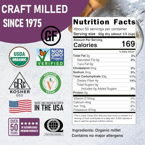 image for Great River Milling Organic Hulled Millet | Whole Grain Ancient Grain 