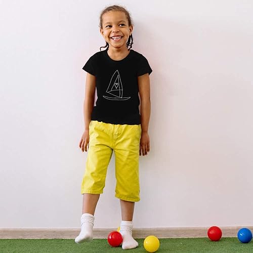 Miniatura 2 de Azeeda 5-6 Years 'Heart Windsurf' Children'sKid's T-Shirt (Black) (TS00230007)