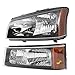 Brock Replacement Driver and Passenger 4 Pc Set Headlights w/Front Park Signal Marker Lamps Compatible with Avalanche Silverado Pickup Truck