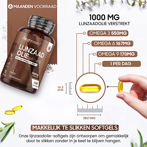 Lijnzaadolie capsules - 1000 mg softgels - Vegan Omega 3, 6 en 9 met DHA en EPA - 180 softgels voor 6 maanden - Image 5