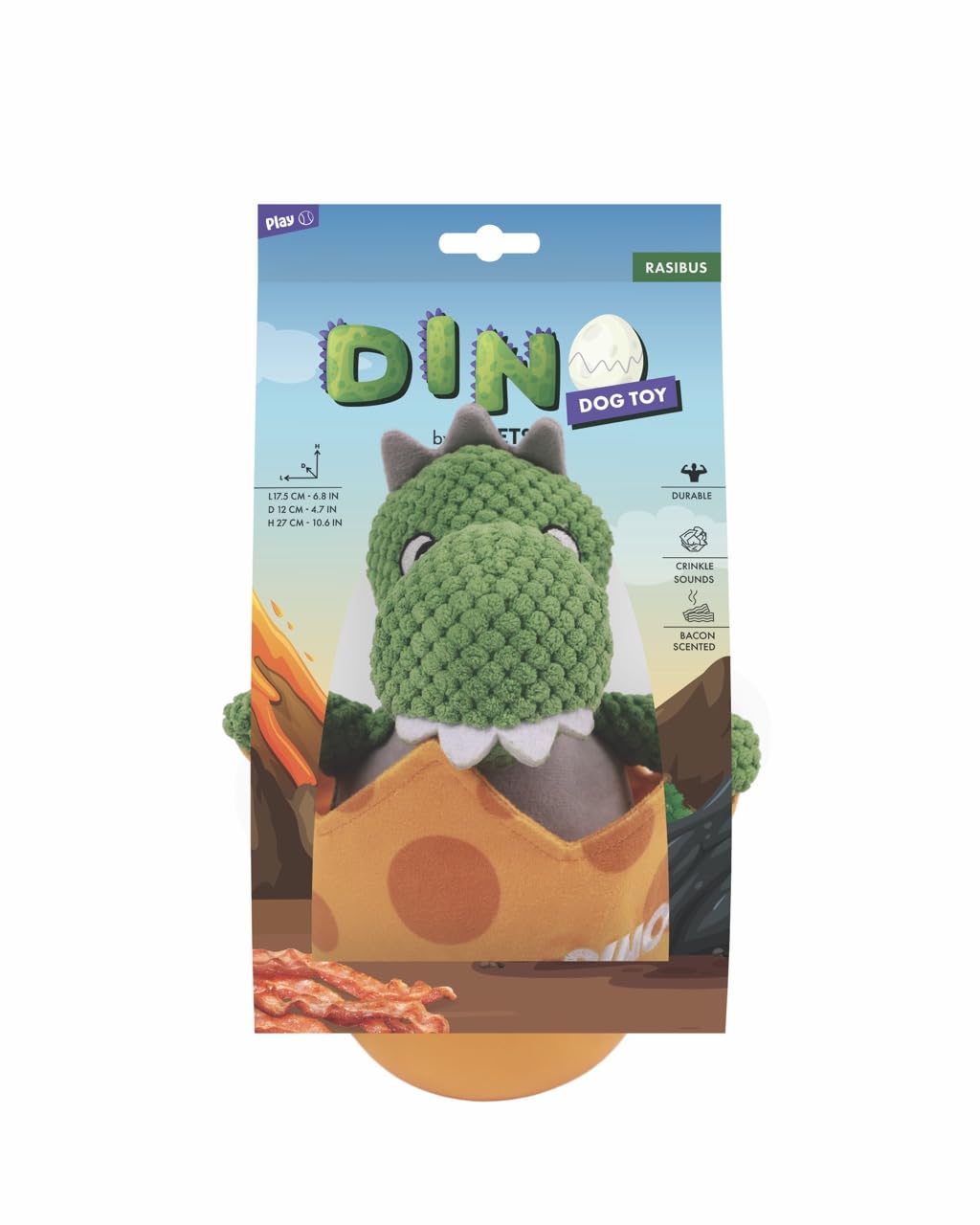 M-Pets Play Dino Rasıbus Pastırma Aromalı Köpek Oyuncağı