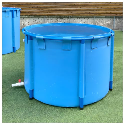 Bassin d'aquaculture durable en bâche PVC armée et armature métallique circulaire renforcée