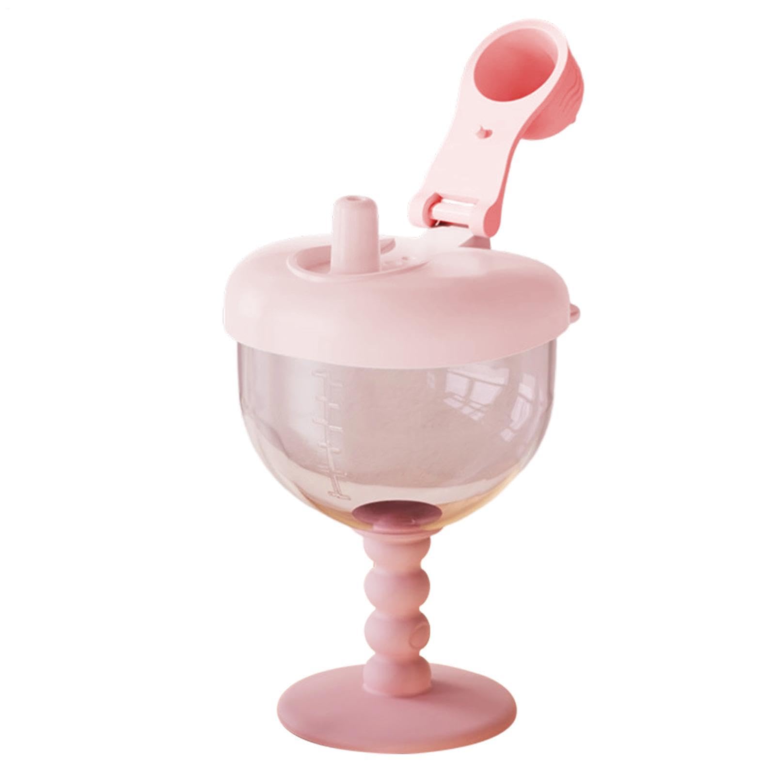 Sippy Cup- Leak-Proof Travel Sippy Cup for 12 Months and Up | Easy-to-Measure Graduations, Elegant Wine Glass Design | Odorless DrinkingCup, PP Material, 180ml