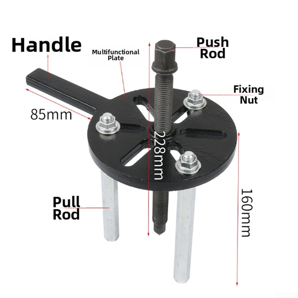 Juego de extractores de rodamientos profesionales de 6 piezas, extractor de 3 mandíbulas y tamaños DL1-DL6 para 6005-6310, kit de mantenimiento automático de acero (acero rojo con gancho)