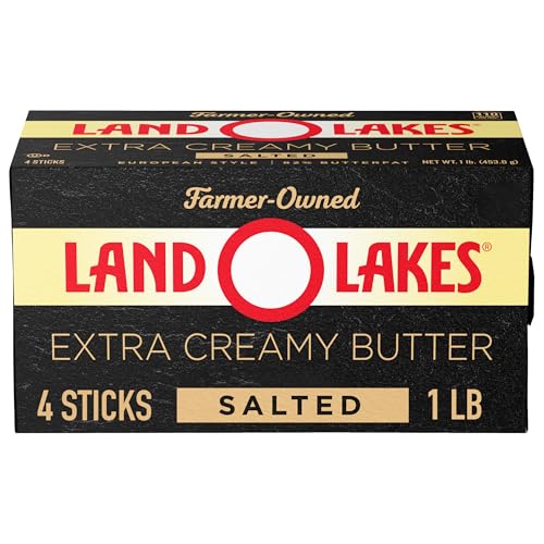 Land O Lakes Salted Extra Creamy Butter, European Style, 4 sticks, 1 lb pack