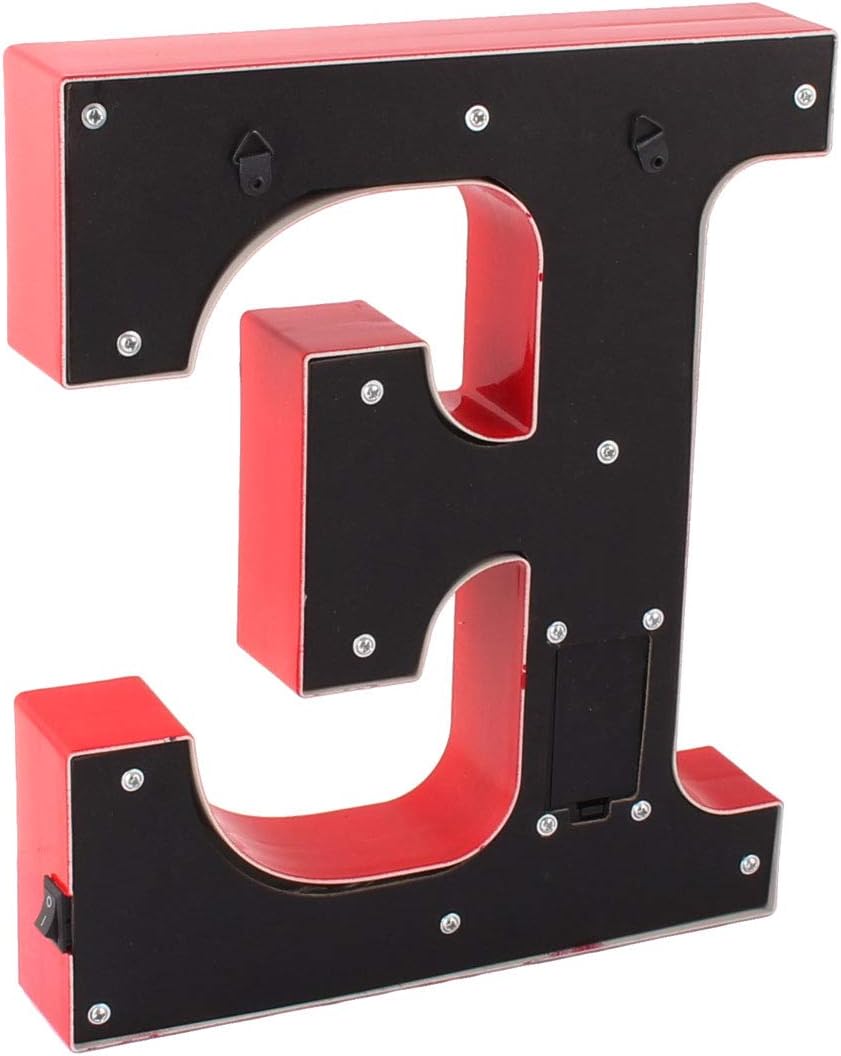 Plastic English E Letter Alphabet DIY Hanging LED Light Red (id: b87 448 477 9aa 9dc