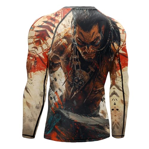 Compression Shirt 4-Way Stretch Construction, Jiu Jitsu Rash Guard Men Long Sleeve, Non See-Through Fabric2
