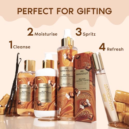 Image of Nykaa Wanderlust Belgian Caramel Toffee Brightening with Lactic Acid| Gentle Cleanser for Nourished, Refreshing Skin | 250ml | Paraben-Free & Vegan