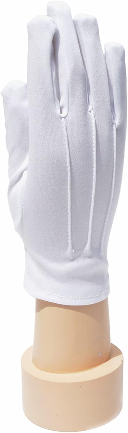 3 Pair White Glove for Kids Costume Formal Tuxedo Honor Guard Parade Nylon Cotton Gloves(3 Pair White Gloves) - Image 3