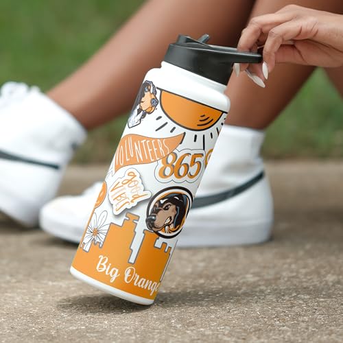 Image of Logo Brands NCAA Native 34 oz Quencher Water Bottle - | Local Icons Design | Double-Wall Insulated| Leak-Proof Lid & Built-In Straw