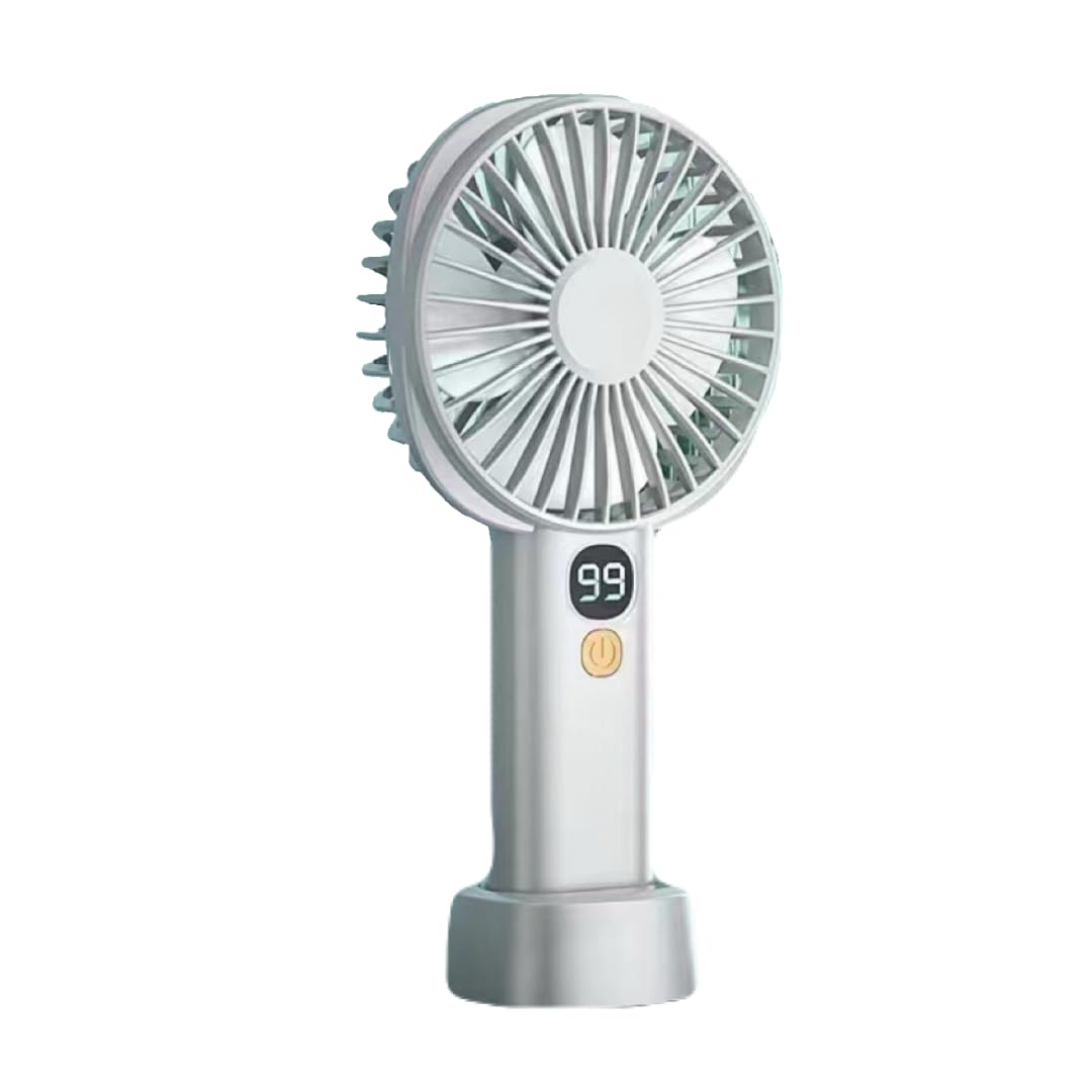 Vortex S-19 Small Handy Convenient Wireless Rechargeable Powerful 5 speed levels Natural wind mode option Battery level indication standing fan with table dock (WHITE)