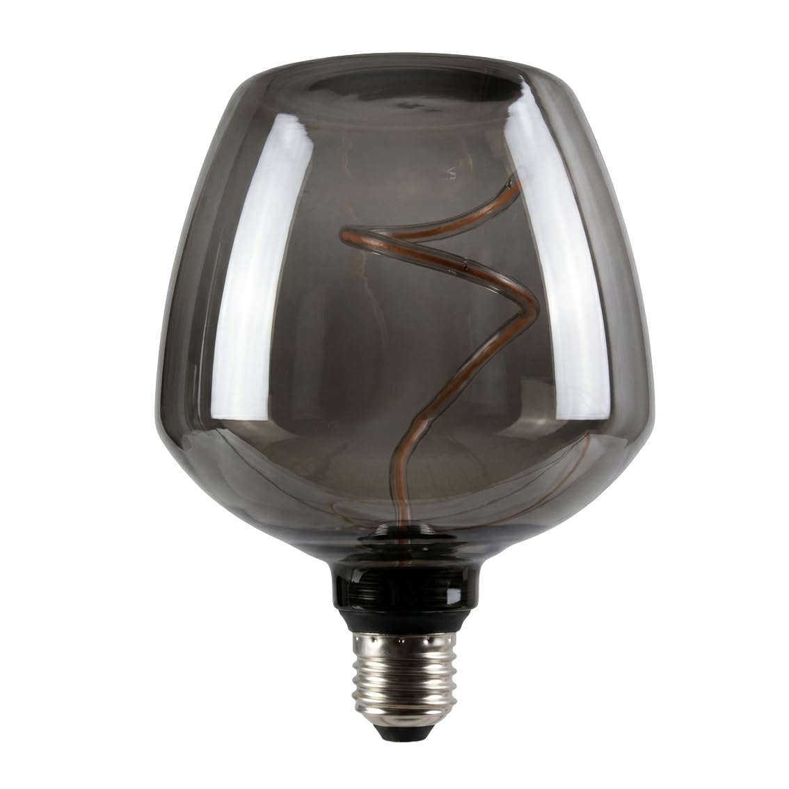 LUXULA E27 LED Vintage Glühbirne XL Leuchtmittel, Weinglas Smoke, 4 Stück | Retro Glühbirne E27, Filament Leuchtmittel dimmbar, Vintage Deko Lampe, 4W, 200lm, 1800K warmweiß, Smoke Glas, Ø123x163mm