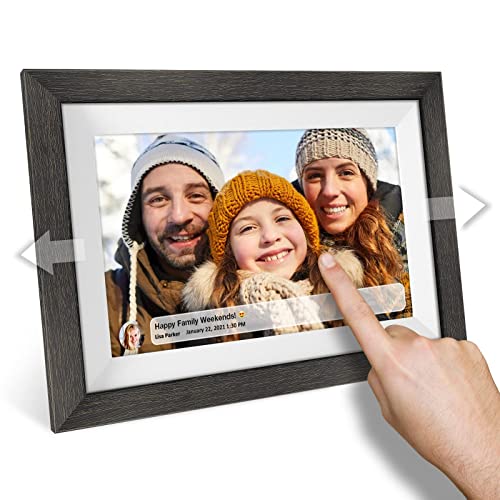Frameo 10.1 Inch Digital Picture Frame Wifi 32Gb Smart Digital Photo Frame Wood Ips Hd 1280 * 800 1080P Touch Screen Auto-Rotate Easy Setup To Use Free Share Photos And Videos App Anywhere From Mqqc #TOP4