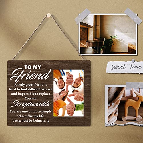 Nurawo Friend Rustic Wood Picture Frame A Truly Great Friend Is Hard To Find Wooden Photo Frame For Tabletop Or Wall Display (For 4X6 Photo), Best Friends Gift #TOP3
