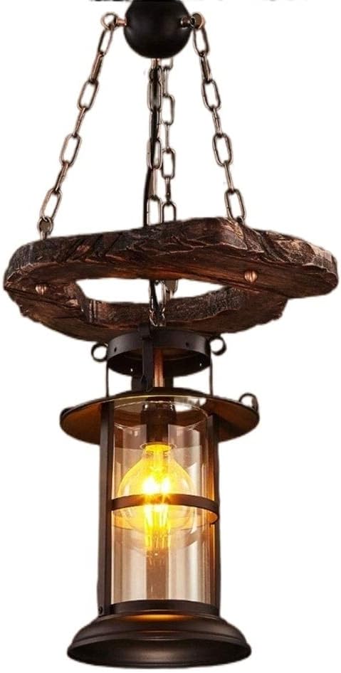 Industrial Chandelier Retro Farmhouse Lighting Fixture Distressed Wood Beam Large Linear Island Lights Steamrustic 1/2-Heads Ceiling Hanging Lamp Flush Mount Light (Color : 3-Heads/1-Head