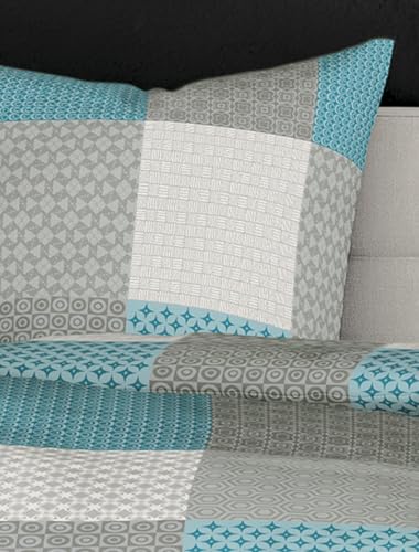 Linge de lit turquoise Bierbaum en coton renforcé taille 155x220 cm - 4