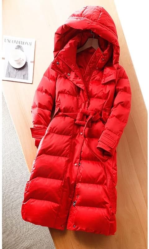 女性の長いレースアップ フード付きダウン ジャケット ジッパー パファー プラス サイズ 【M's】 コート(Black,8XL c