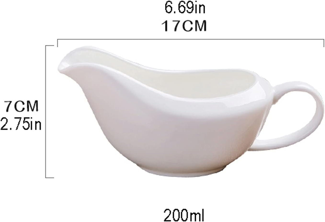 Saucer 1 Pack Ceramic Sauce Boat with Saucer Stand，Gravy Boat with Saucer Stand for Salad Dressings, Creamer, Broth, Black Pepper, 200ml Dish