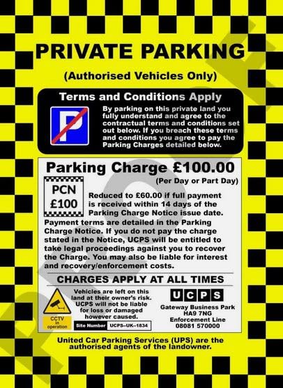 No Parking Sign Private Parking Sign Car Park Enforcement No Wheel Clamp Tin (Aluminium A5 (200x150mm) Approx)