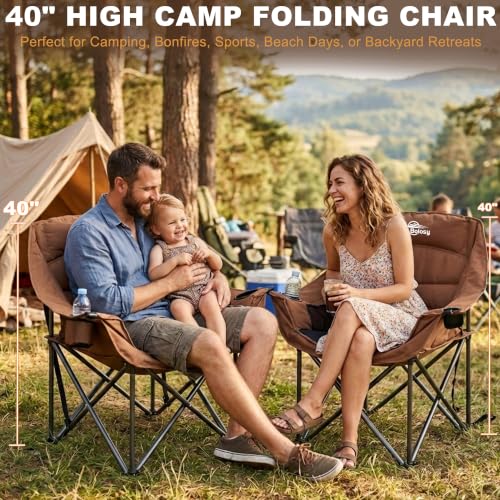 2 Pack Oversized Camping Chairs for Adults Heavy Duty - Image 2