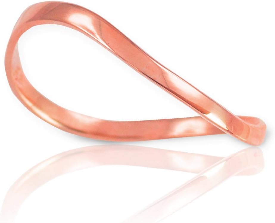 High Polish 10k Rose Gold Wave Band