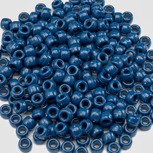 Image of 1000 Pcs Acrylic Pony Beads 6x9mm Bulk for Bracelet Necklace Jewelry Making Earring Hair Braiding Kandi Beads (Violet blue6)