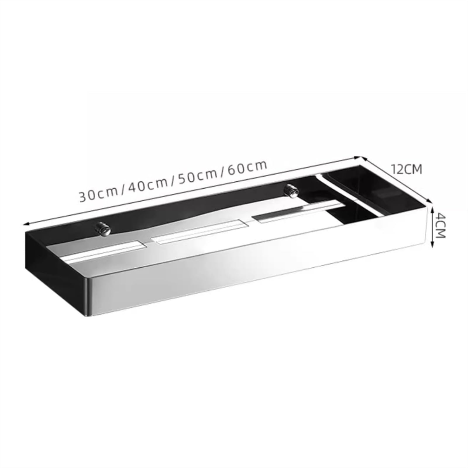 Ripiano per doccia Carrello for doccia in acciaio inossidabile, ripiani galleggianti for portaoggetti a parete Organizer(Nero,M)