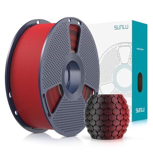 SUNLU Dual Color Matte PLA Filament 1.75mm, Matte 3D Printer PLA Filament, PLA Filament 1kg Spool (2.2lbs), Dimensional Accuracy +/- 0.02mm, Black Red