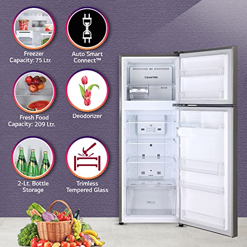 Image of LG 284 L 3 Star Frost-Free Smart Inverter Double Door Refrigerator Appliance (GL-S302RPZX, Shiny Steel, Convertible & Multi Air Flow, 2022 Model)