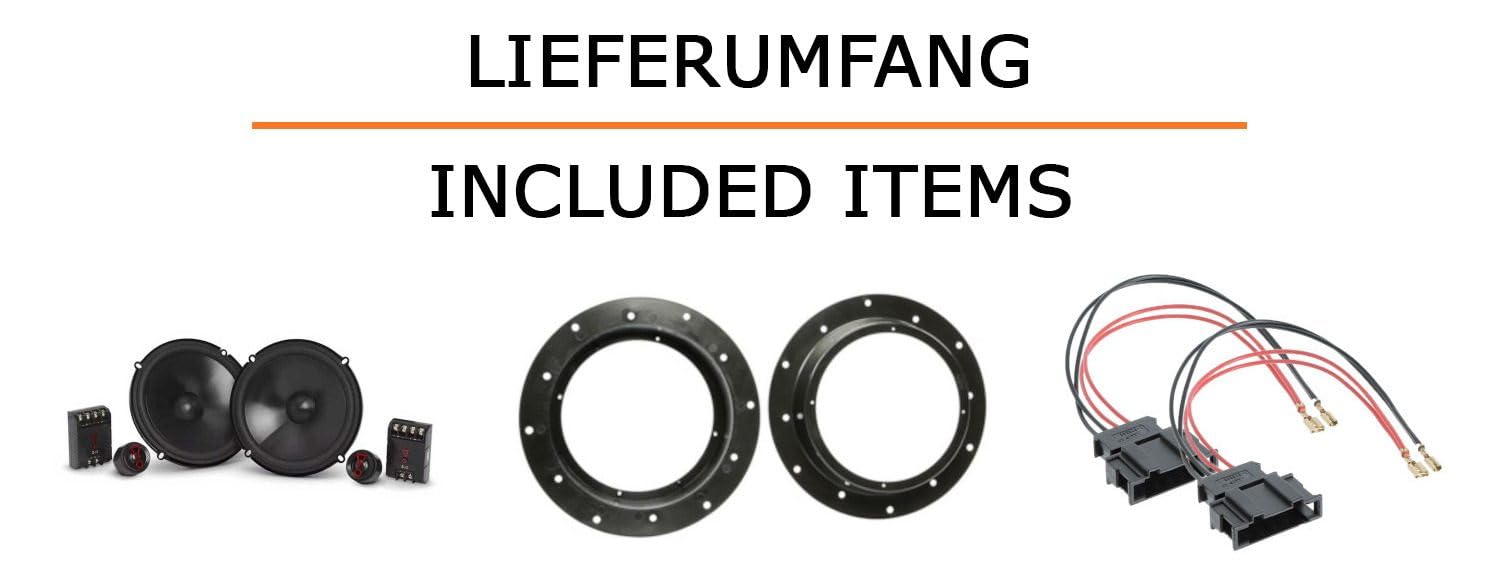 Lautsprecher Boxen Einbaupaket für JBL Stage3 607CF kompatibel mit VW T5/T6 vorne | 2X Tief-Mitteltöner 2X Hochtöner