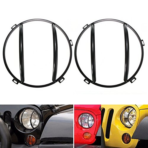 Alamor 2Pcs Fanale Anteriore in Ghisa con Luce di Segnalazione Grille-Montato per Jeep Wrangler JK 2007-2015