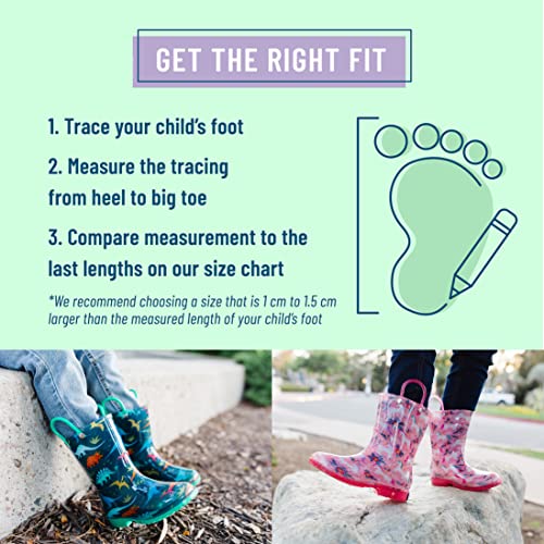 Wildkin Kids Rain Boots For Toddlers Boys & Girls, 100% Water Proof Rain Boots For Kids With Easy Slip-On Handles, Features No-Slip Tread, Ideal For All Seasons, Size 10 (Magical Unicorns) #TOP6